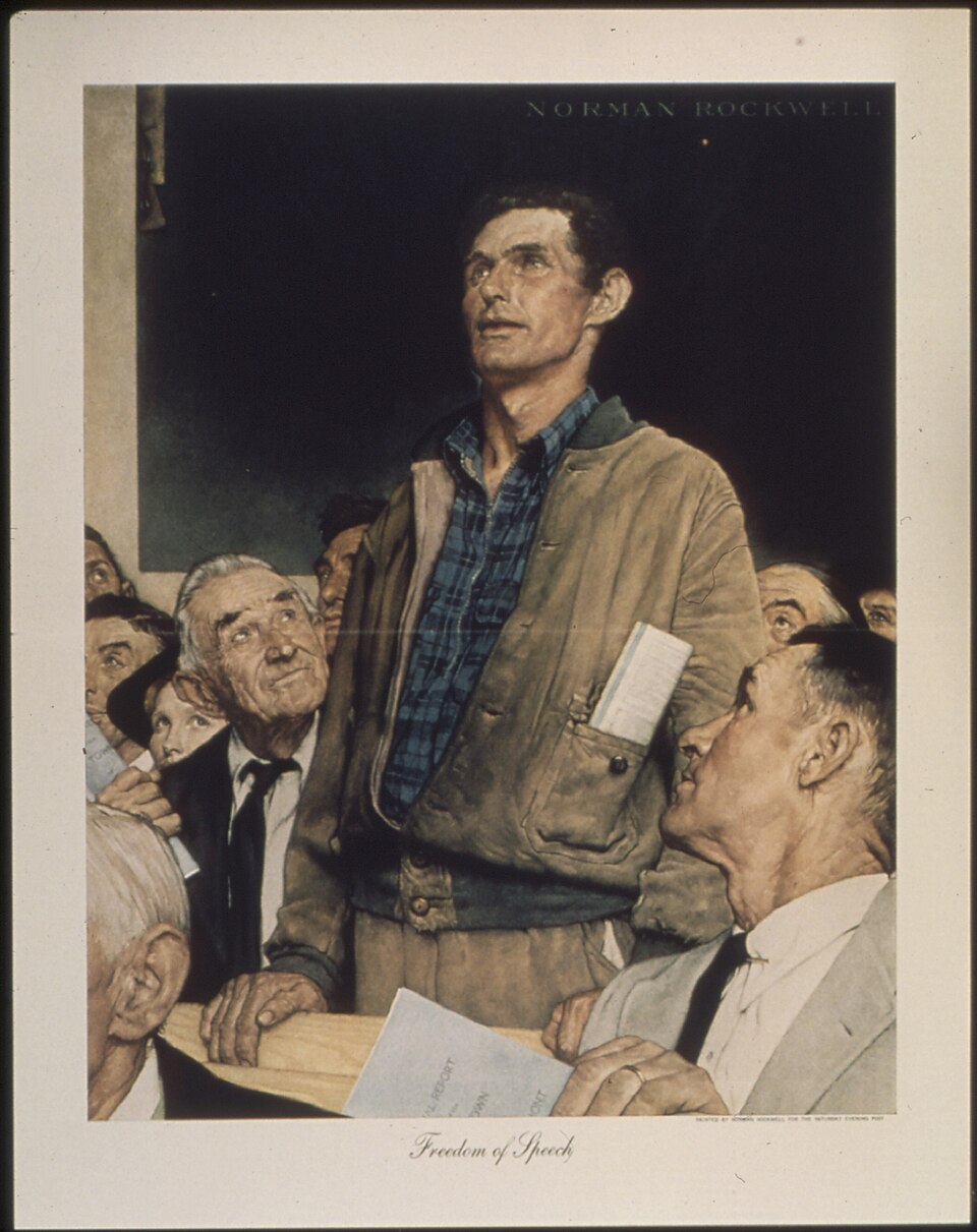 Freedom of Speech, by Norman Rockwell