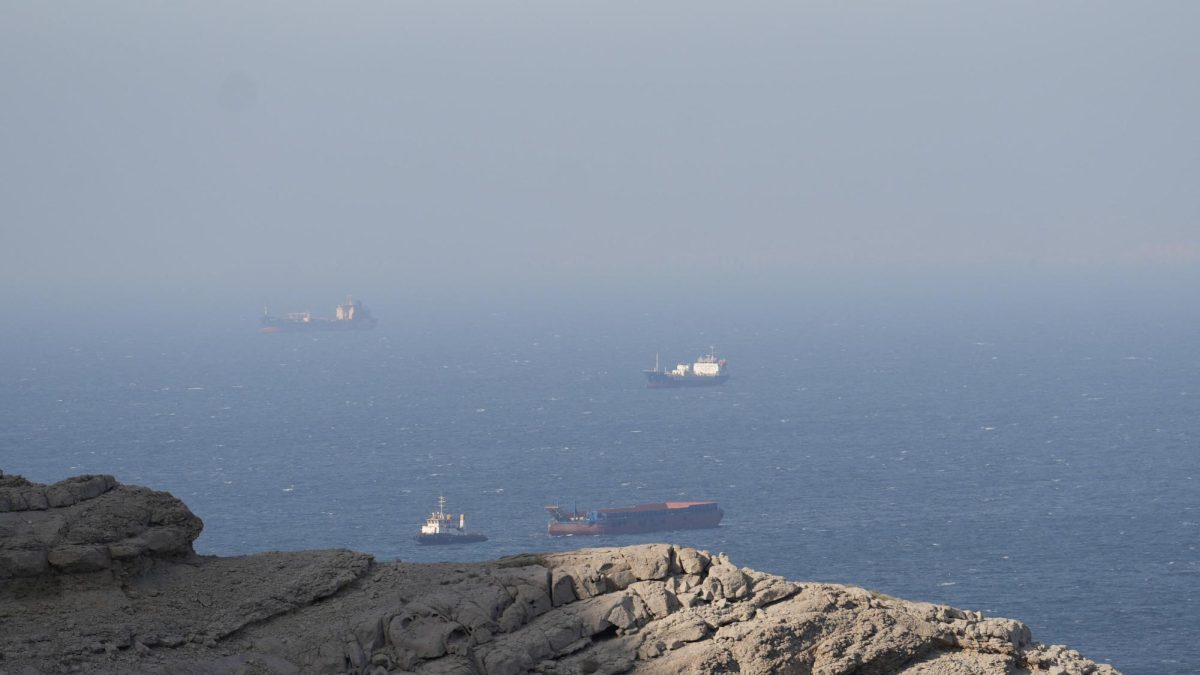 Ships and tankers in the Strait of Hormuz off the coast of Musandam, Oman, April 18, 2026. REUTERS