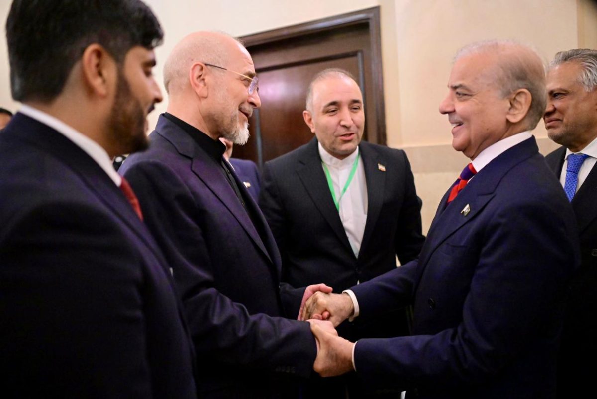 Mr. Mohammed Bagher Ghalibaf of the Iranian delegation and Prime Minister Shahbaz Sharif
