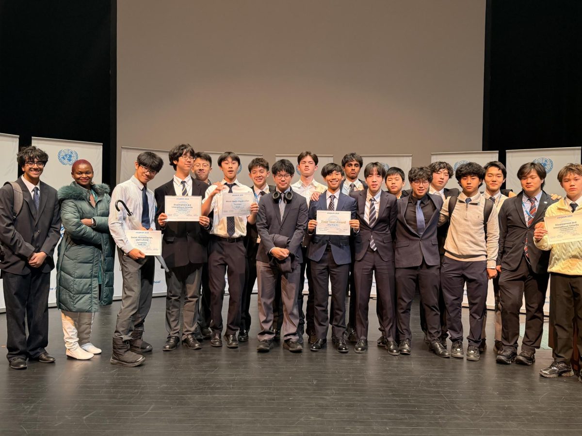 Group photo of all St Mary's MUN participants at ASIJ MUN